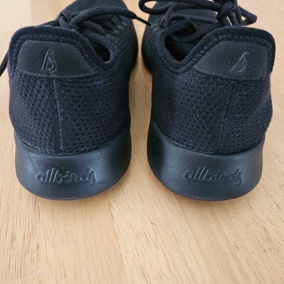 SALE Allbirds Tree Runners All Black Sneakers Size W9 EUC - Picture 3 of 9